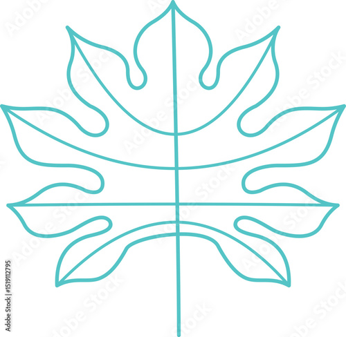 Abstract Plant And Leaves Shape Element Outline