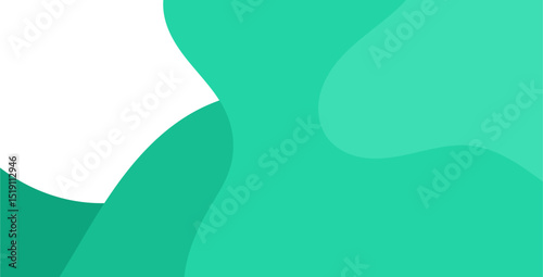 Abstract turquoise flowing shapes on white - ideal for website backgrounds