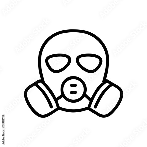 Gas Mask Line Icon for Safety, Industrial, and Protective Use