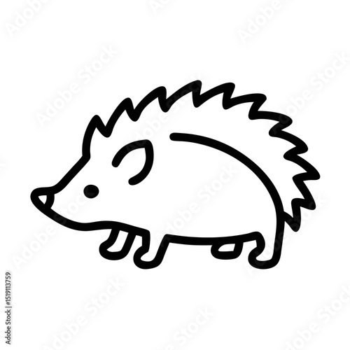 Simple Line Icon of Hedgehog Animal