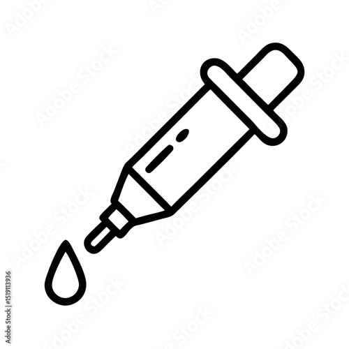 Dropper Line Icon for Medical, Laboratory, and Cosmetic Liquid Applications