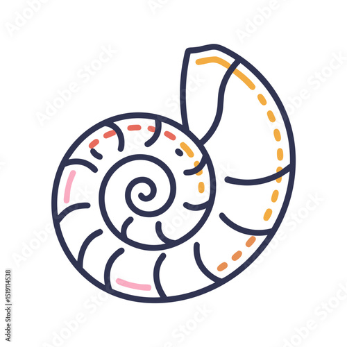 Toy seashell icon for children's beach play websites, underwater themed toy catalogs, nature education blogs, sensory play materials and oceanic decoration guides