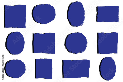 grunge brush stroke set. Set of grunge shapes on a white background. Paint brush stamp collection.
