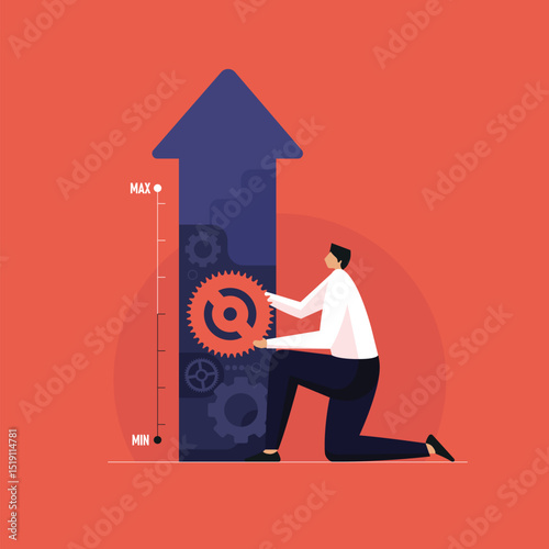 Businessman Driving Productivity Upward, Empowering Business Growth Through Strategy, Planning, and Opportunity