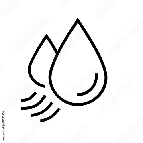 Water droplet icon for environmental awareness websites, resource management blogs, drought prevention initiatives, utility saving campaigns and ecological education materials