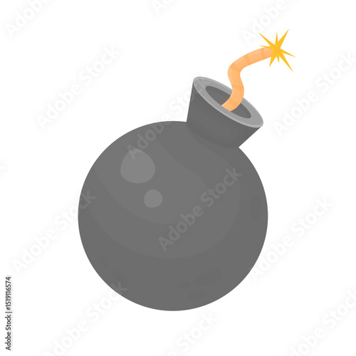 Round pirate bomb with a lit fuse.