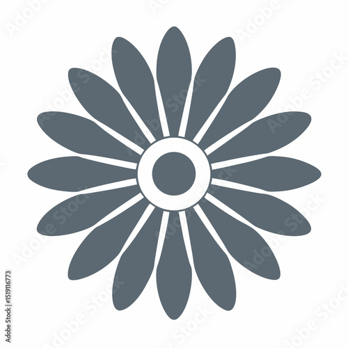 White Daisy Icons Set Vector Illustration