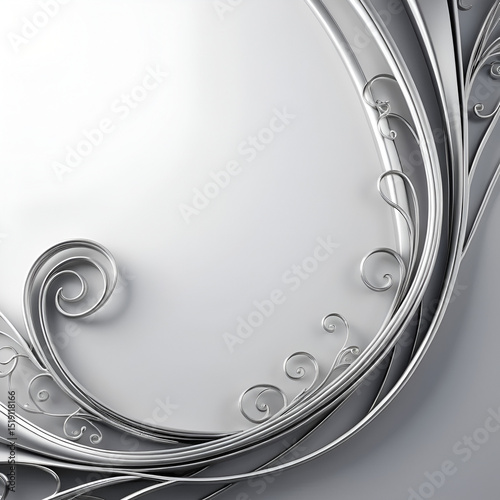 Elegant metallic curves intertwine on light background