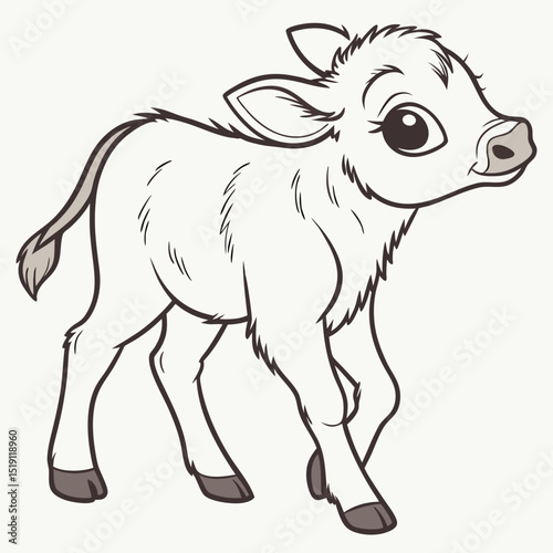 vector illustration of cartoon goat