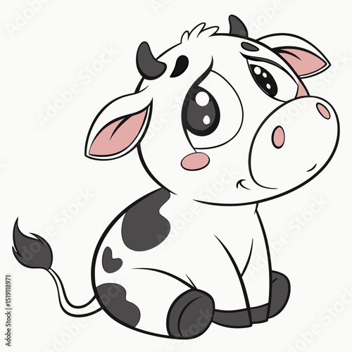 Cartoon cow crying vector