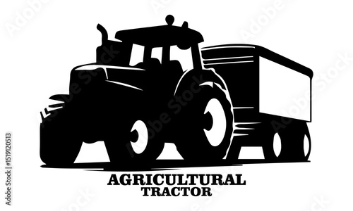 Agricultural tractor vector illustration, agricultural tractor logo on white background and tractor logo icon
