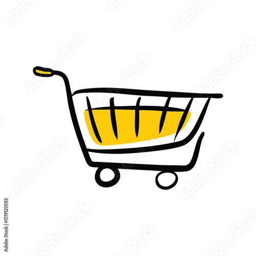 Shopping Cart Doodle Icon E-commerce Retail