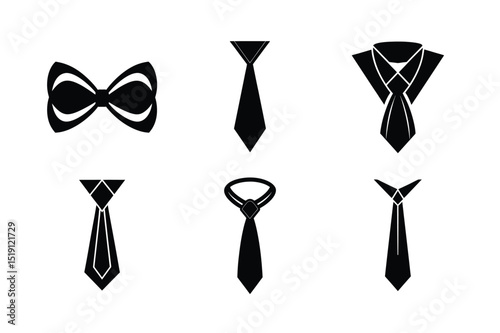 Ties Vector Silhouette Graphic for Business Fashion and Office Style Concepts
