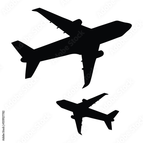 Silhouette Simple Airplane Clipart, Airplane  icon .