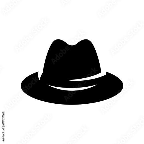 Classic fedora hat, symbol for hacker culture, private investigators, spies, or anonymous online personas. Suggests cybersecurity or digital forensics.
