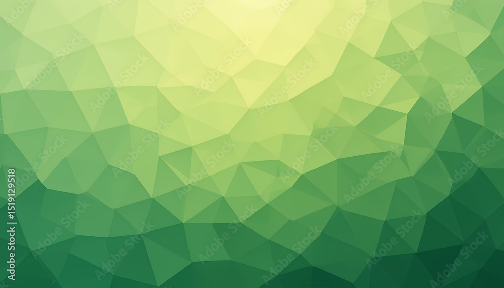 Fototapeta premium Abstract geometric low poly background with green gradient tones and polygonal shapes creating a modern artistic texture
