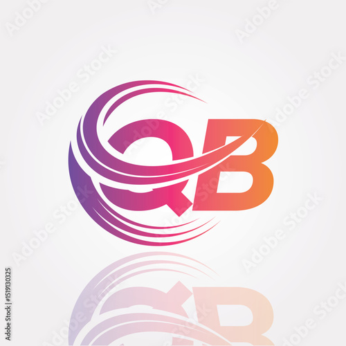 QB Swirl Monogram Logo – Creative Circular Letter mark for Modern Branding & Business Identity	
