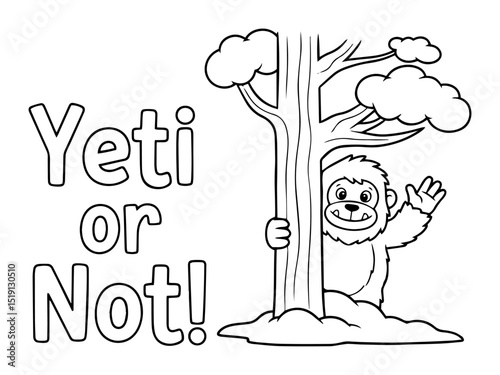 yeti or not funny abominable snowman vector illustration