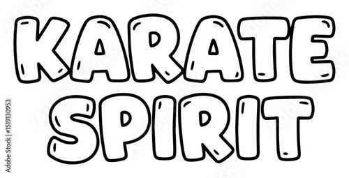 karate spirit motivational text vector design