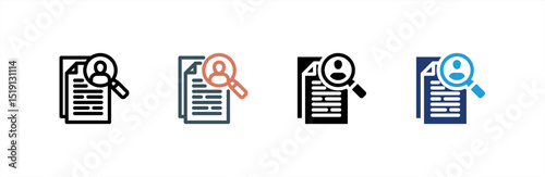 Job Search  icon set multiple style collection. Vector illustration.