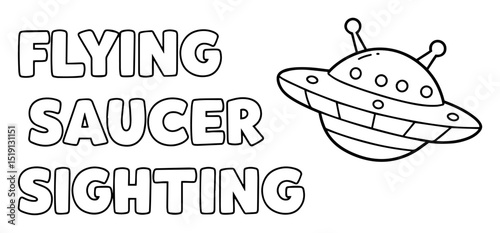 flying saucer sighting ufo themed vector for kids