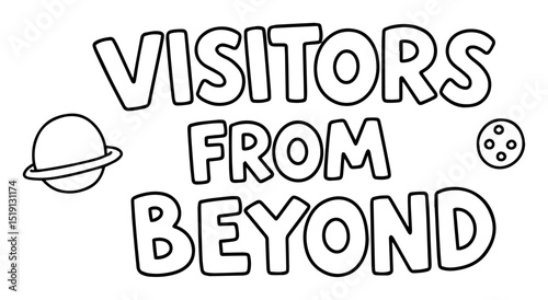 visitors from beyond outer space alien themed vector