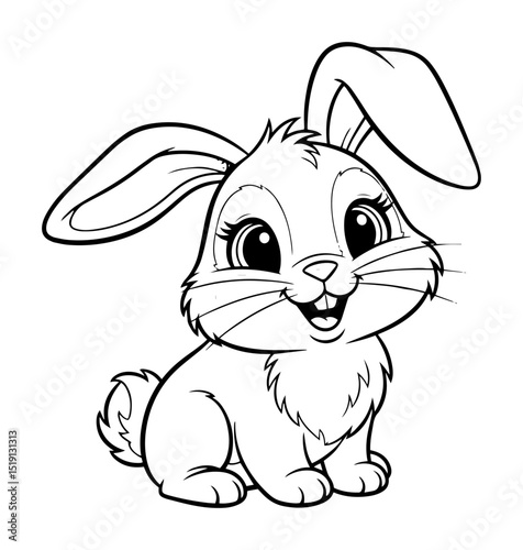 cute bunny rabbit character vector illustration
