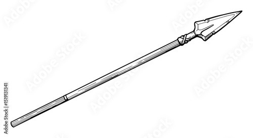 spear weapon illustration with sharp point vector