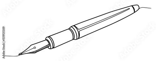 fountain pen sketch vector illustration