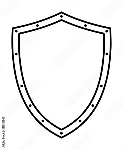 shield outline medieval style vector design