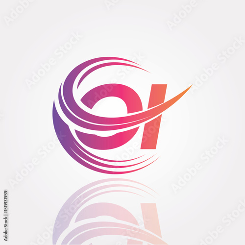 OI Swirl Monogram Logo – Creative Circular Letter mark for Modern Branding & Business Identity	
