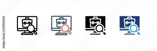 Job Portal  icon set multiple style collection. Vector illustration.
