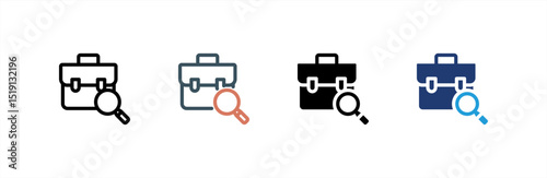 Job Search  icon set multiple style collection. Vector illustration.