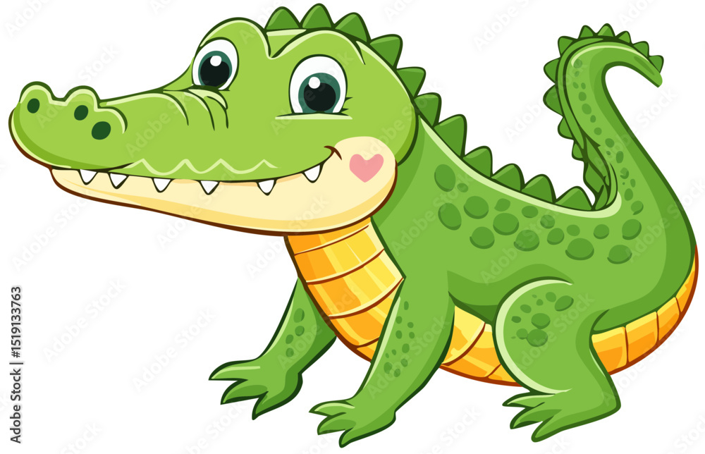 Fototapeta premium Cute Cartoon Alligator