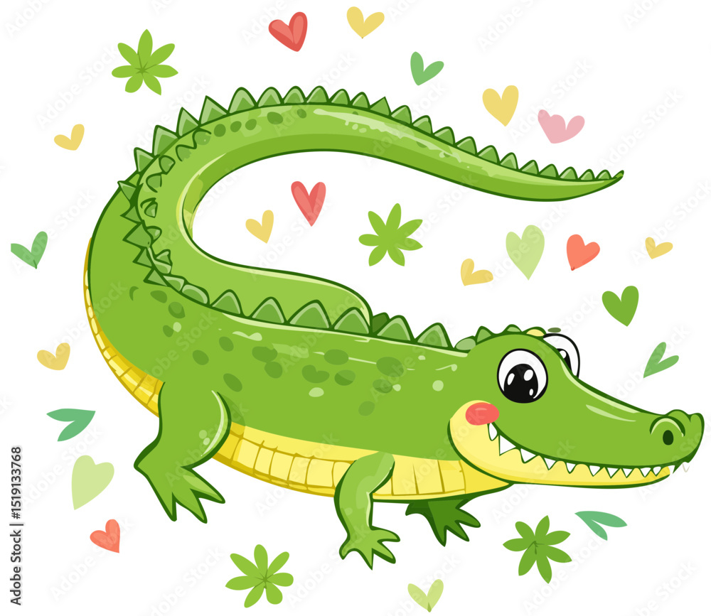 Happy Reptile Illustration Happy Reptile Illustration