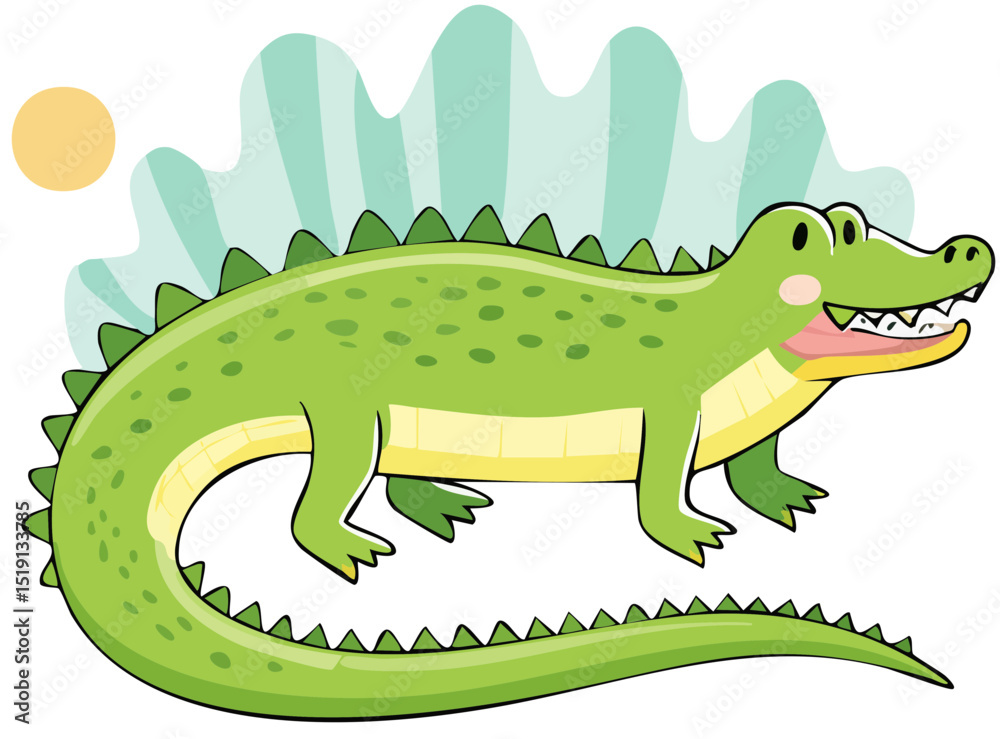 Naklejka premium Friendly Gator Character