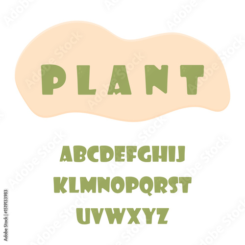 Alphabet green. Plant concept of alphabet