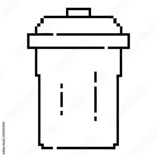  kitchen bin design featuring minimalistic pixel art on transparent background