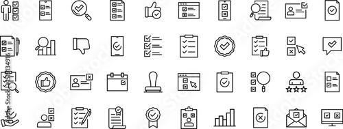 Survey Icon Set, Question Icons pack, Feedback and Survey Icons set, line icon