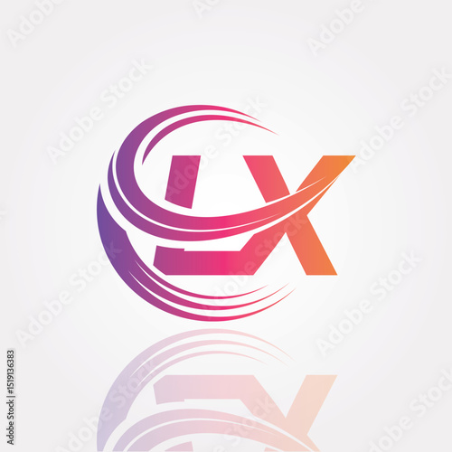 LX Swirl Monogram Logo – Creative Circular Letter mark for Modern Branding & Business Identity