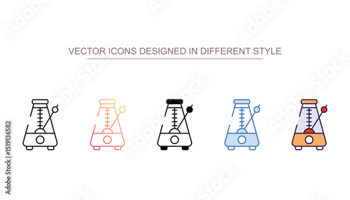 Metronome icon design with white background stock illustration
