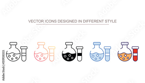 Chemistry icon design with white background stock illustration