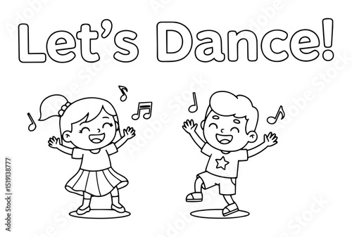 let’s dance quote with happy dancing kids