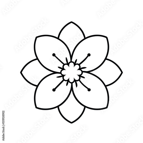 Sakura line art vector icon design.