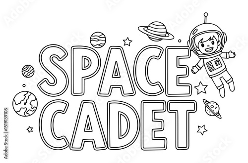 space cadet quote with astronaut and planets