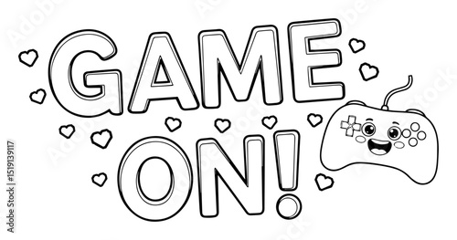 game on quote with happy video game controller