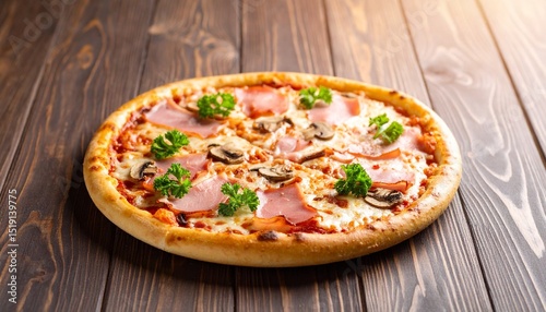 pizza on a wooden board