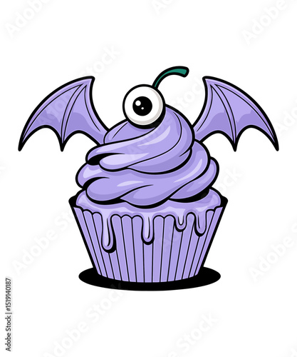 Halloween Bat Cake Vector Illustration , halloween cake design, Halloween, spooky bakery, themed party ,  Halloween cake vector illustration