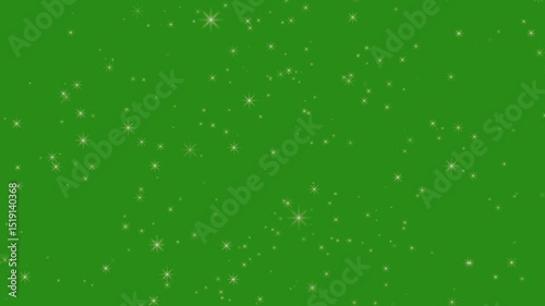 Twinkling Stars on Green Screen Background Sparkle Overlay Animation