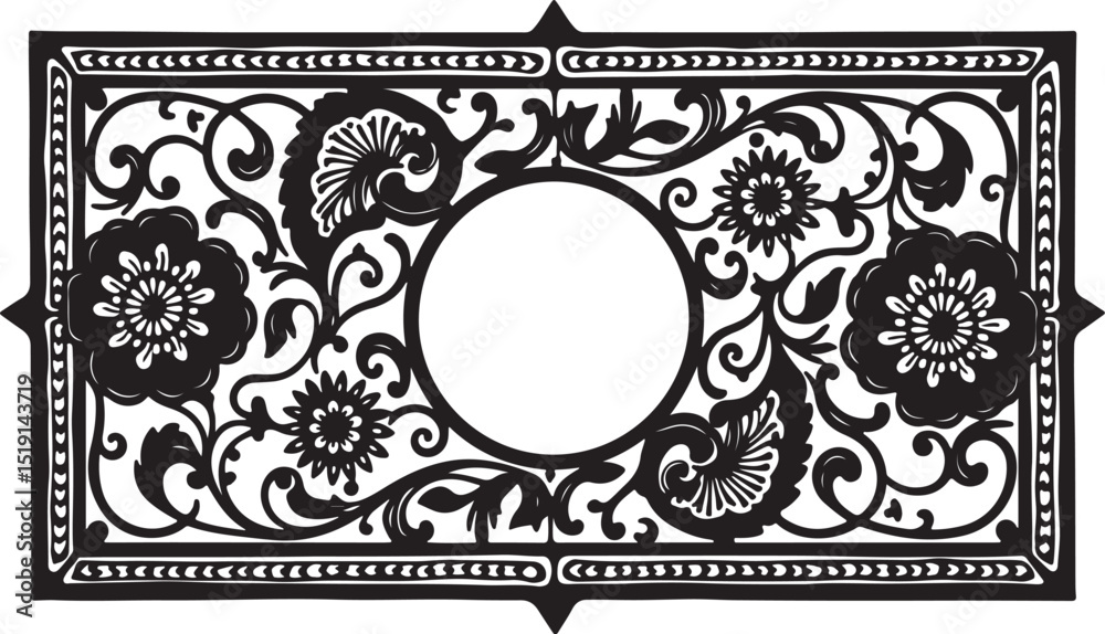 Fototapeta premium Elegant Laser Cut Floral Frames
